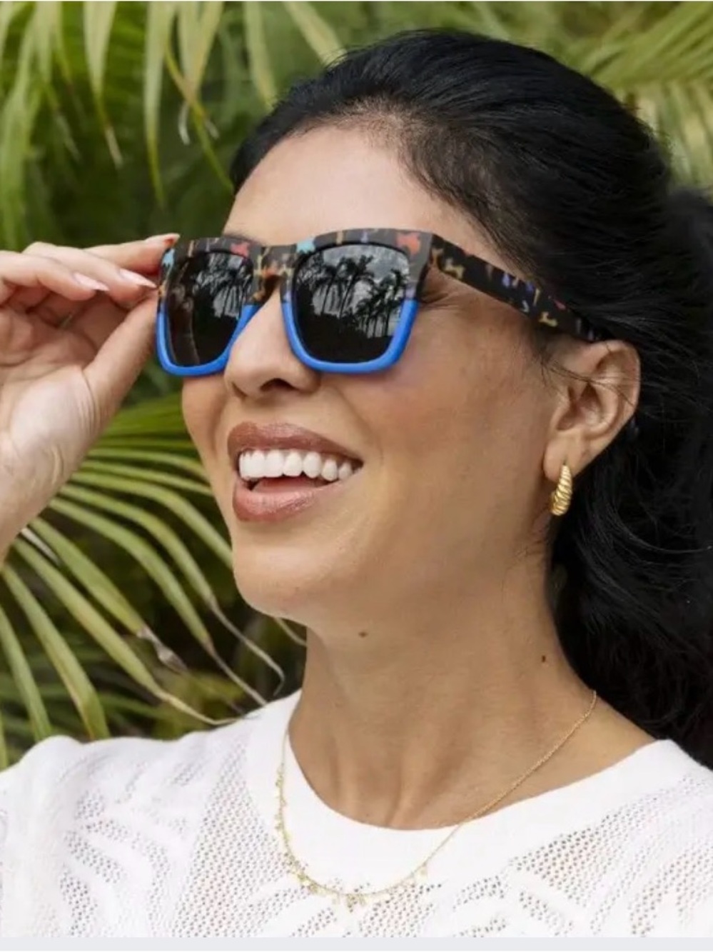 Blue Accent Tortoiseshell Women's Sunglasses